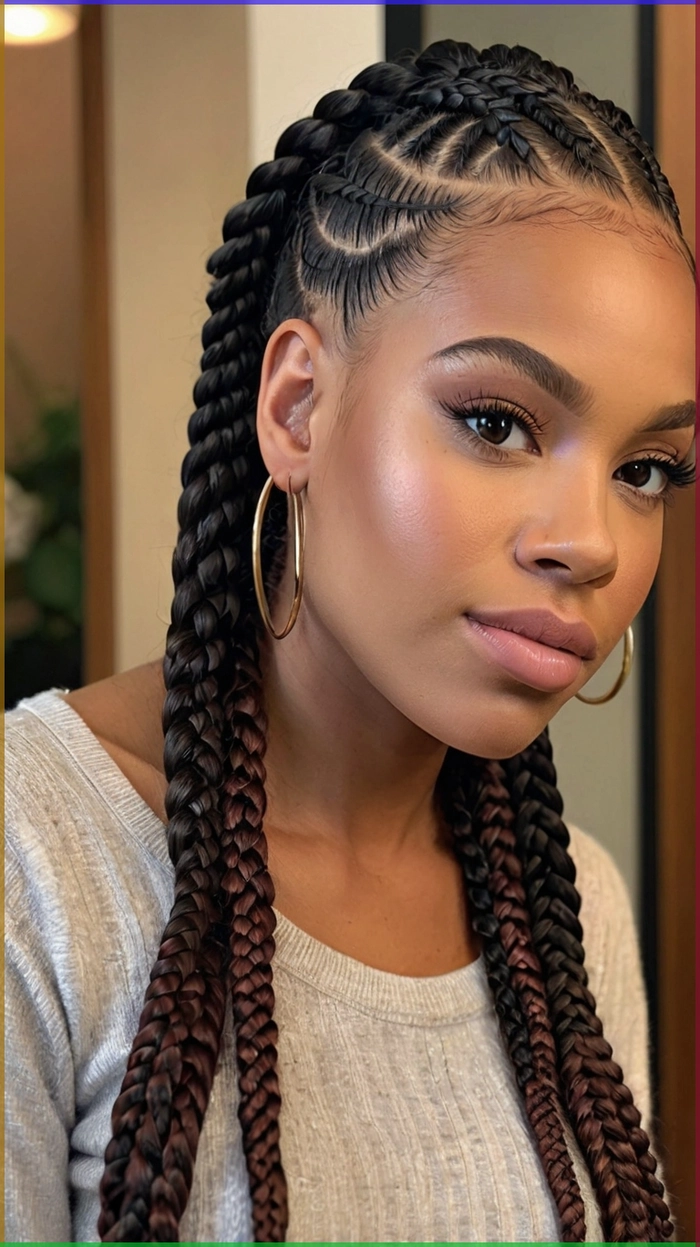 Young woman with casual pigtail braids for youthful everyday looks