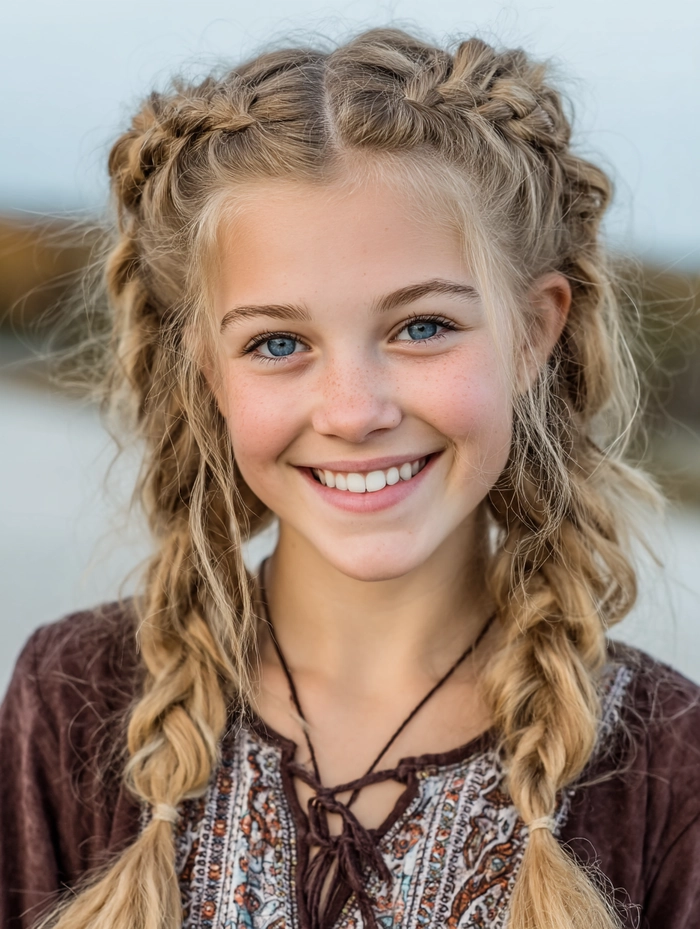 Braided Hairstyle for a Secure and Fun Amusement Park Date Secure braided updo for an amusement park date