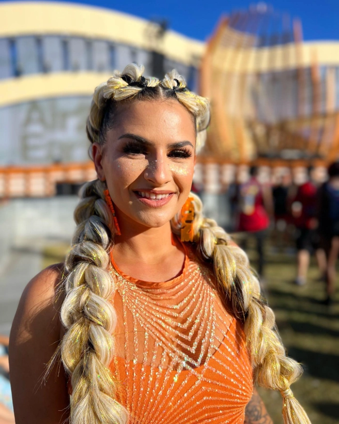 Romantic braided hairstyle perfect for an autumn date night celebration Autumn harvest festival date night braids woven with seasonal accents