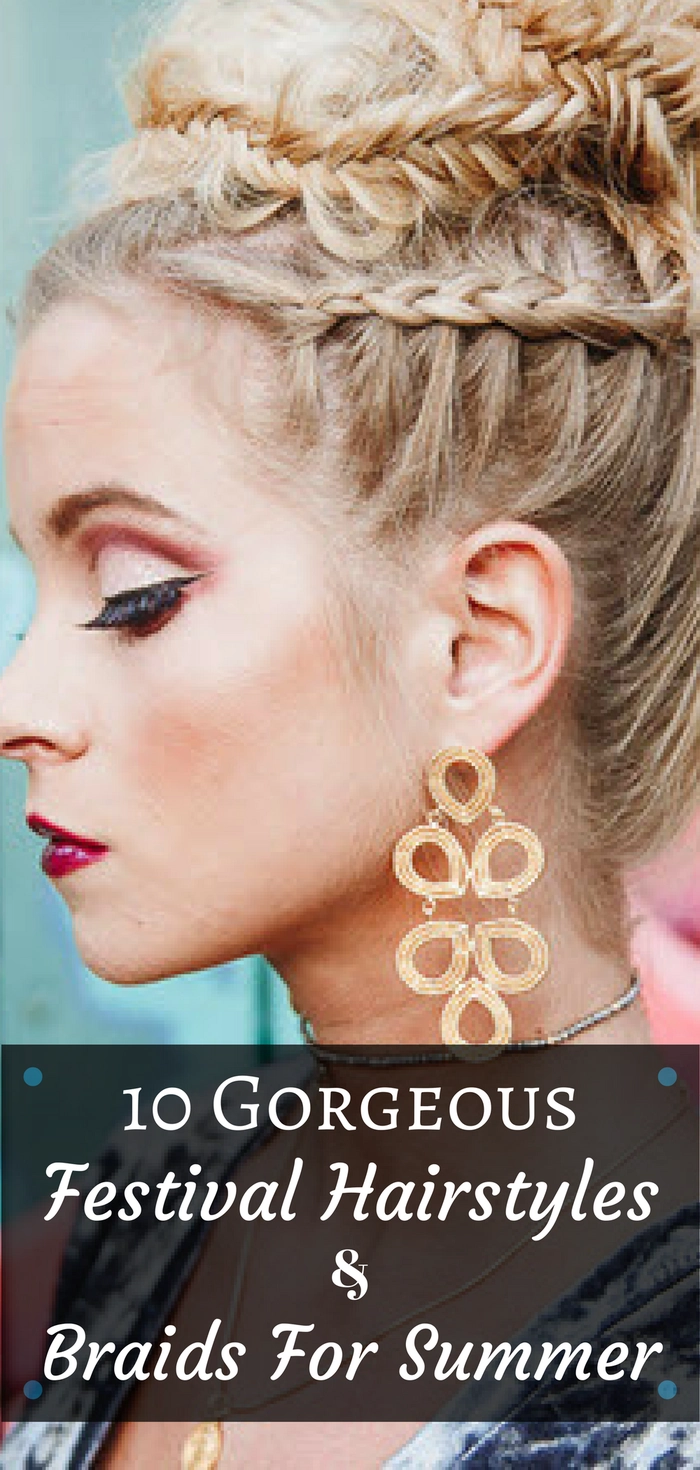 Fall Festival Date Night Braided Hairstyle Inspiration Elegant braided updo for an autumn harvest festival date night