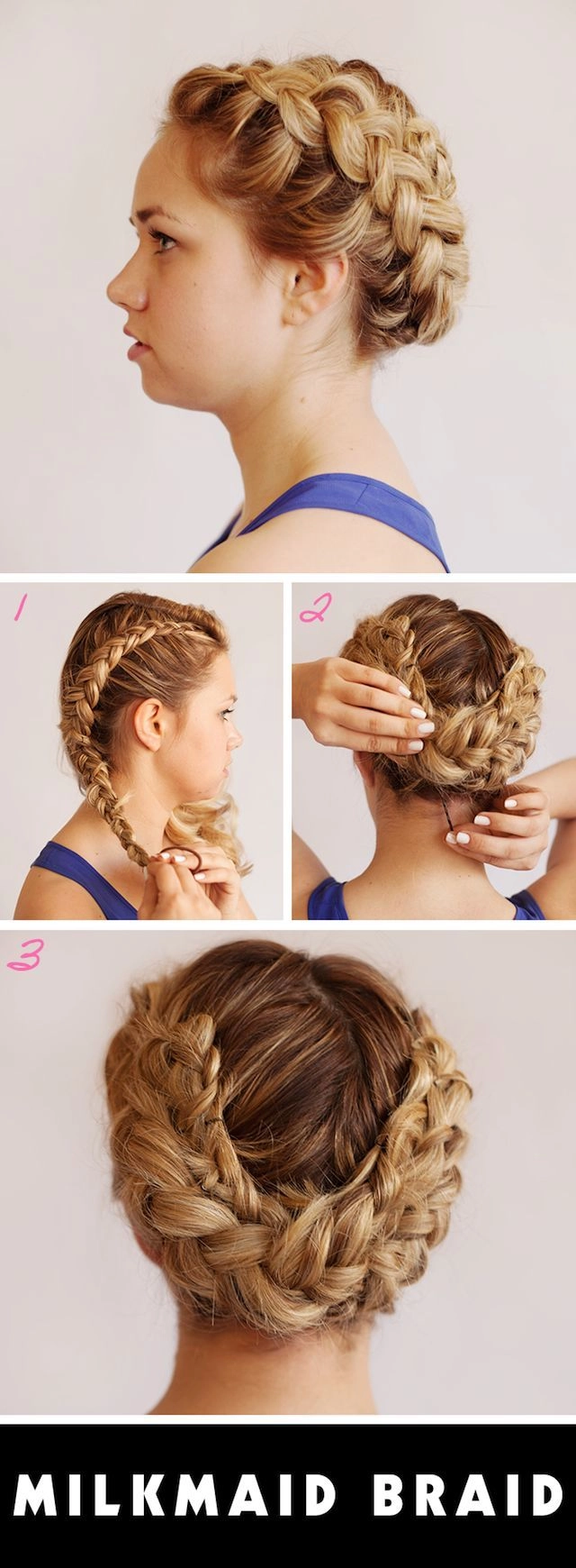 Long black hair styled in a loose braided half-updo with soft waves for a romantic date night look