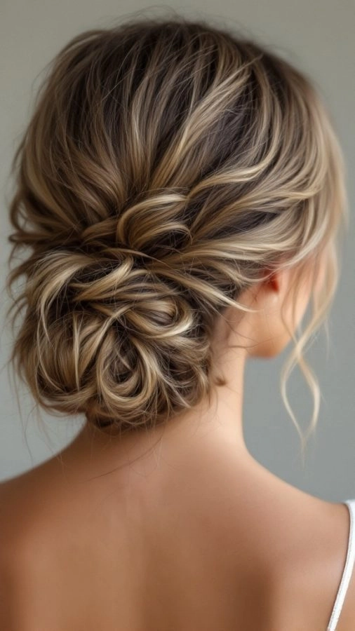 Sophisticated low bun hairstyle perfect for formal evening occasions Elegant classic low bun styled for an upscale dinner date