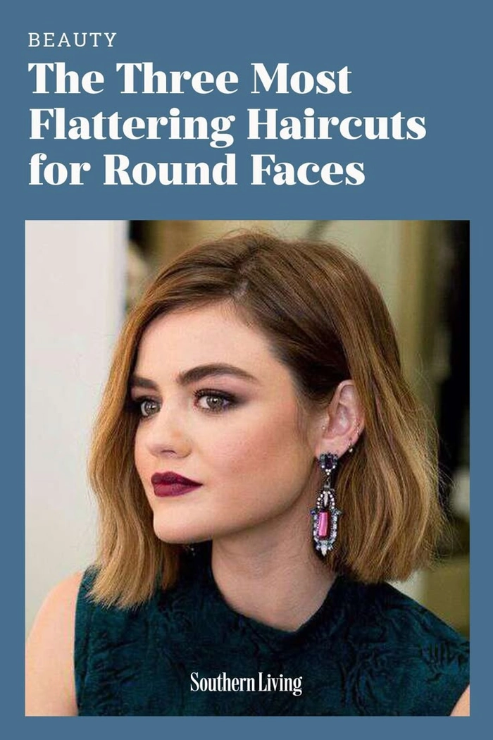 A flattering date night hairstyle for round face shapes featuring soft waves and volume at the crown