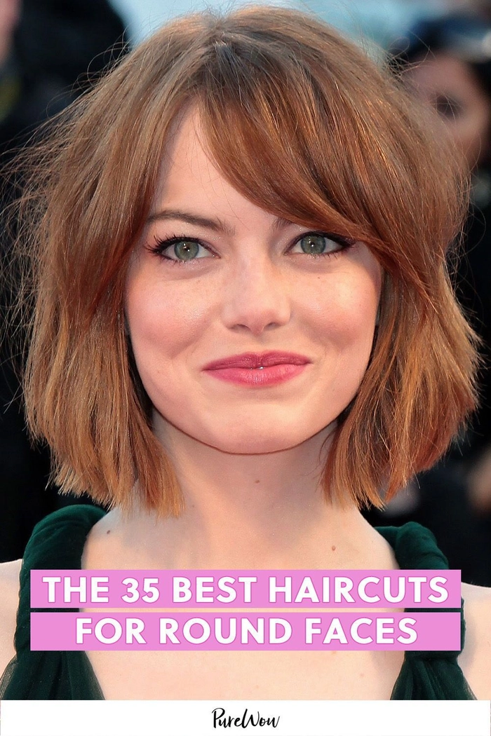 Flattering date night hairstyle for round face shapes with soft waves and volume