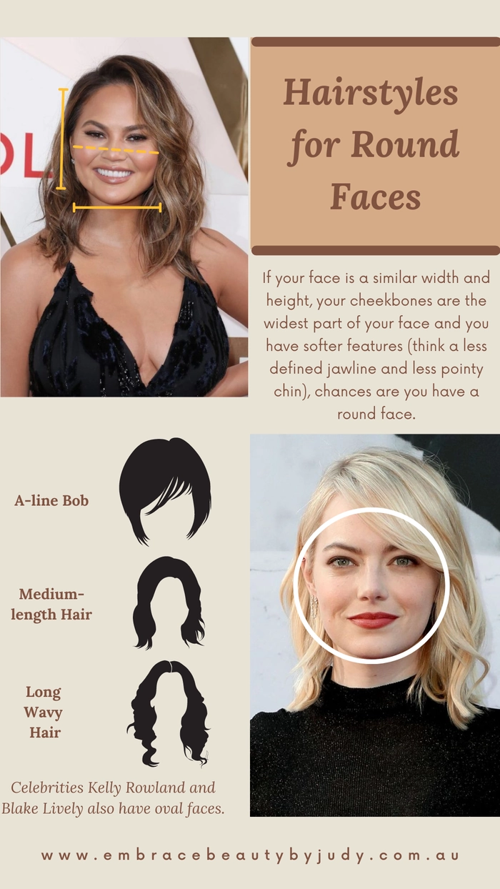 Woman with round face wearing a romantic half-up hairstyle with soft waves for date night