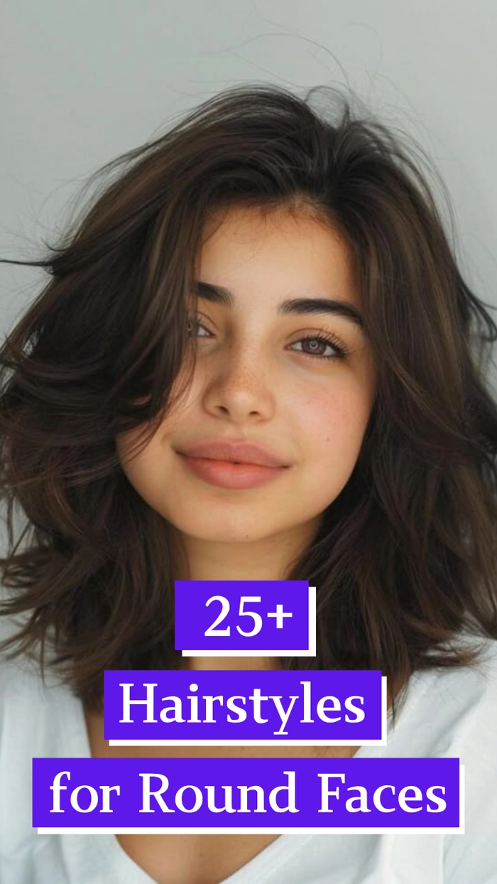 Side-swept waves complementing a round face for a romantic date night look