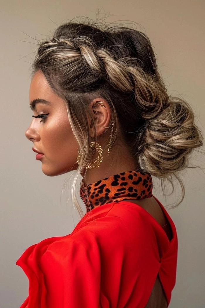 A romantic updo for awkward length hair, perfect for a date night