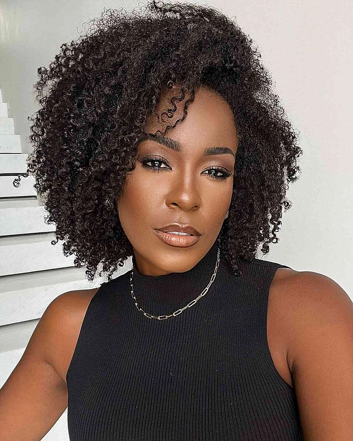 Elegant natural hair updo for a romantic date night