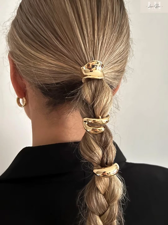 Metallic Hair Cuff Ponytails for Date Night