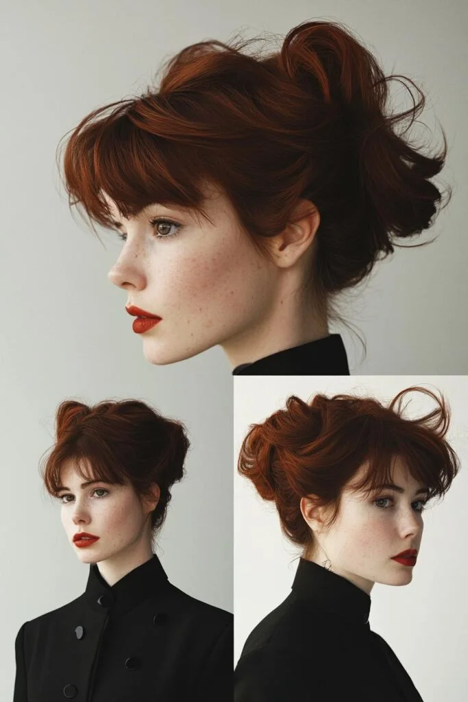 Elegant side swept bangs hairstyle perfect for a romantic date night