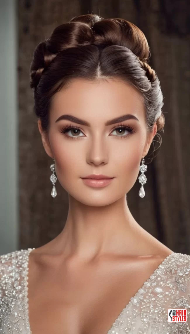 Elegant updo hairstyle for square jawlines, perfect for a romantic date night look