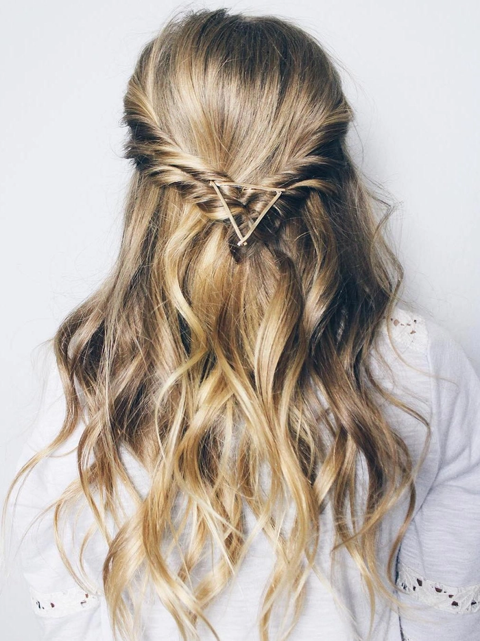 Date Night Updo with Glamorous Decorative Bobby Pins Elegant evening updo accented with decorative bobby pins for a romantic date night look