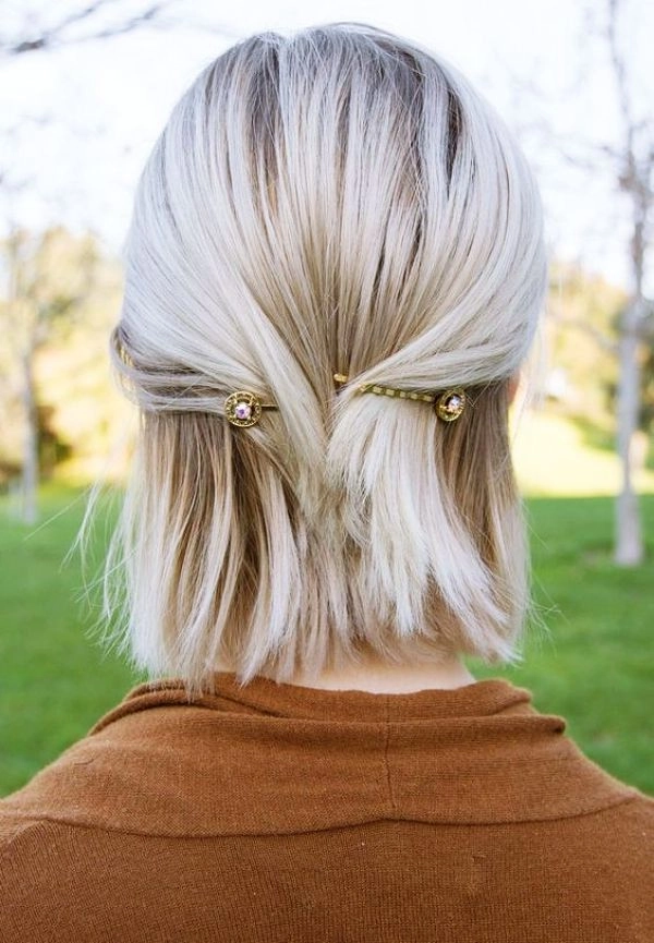 Date night hairstyle featuring ornate bobby pins for a romantic look Elegant evening updo accented with decorative bobby pins