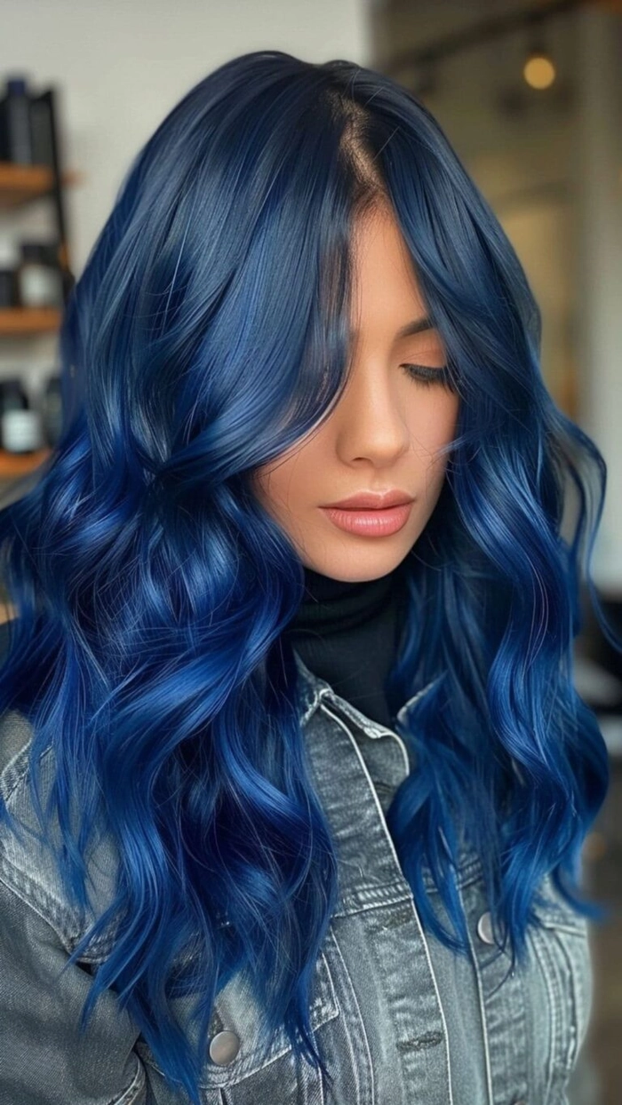 Date Night Hair: Vibrant Fantasy Evening Updo Number 8 Elegant evening updo styled with vibrant fantasy hair colors, perfect for a date night look