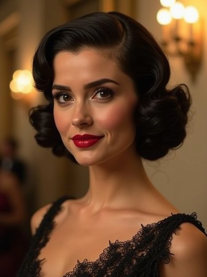 Sophisticated hairstyle that complements upscale dining attire Elegant updo hairstyle for a fancy restaurant dress code date night