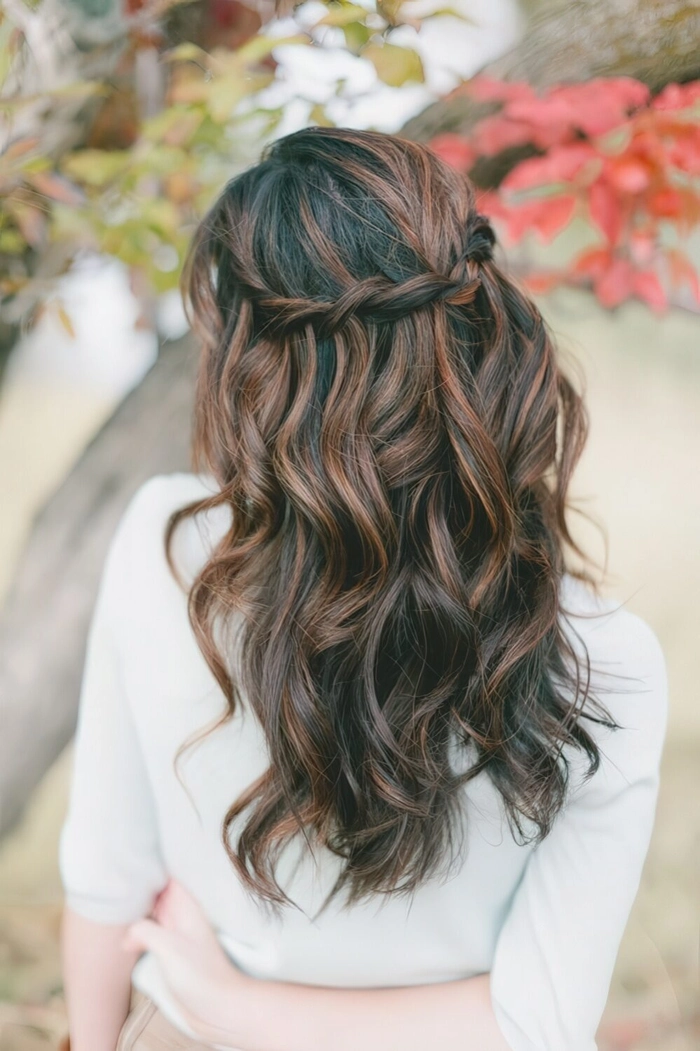 Beginner-friendly half-up twist to calm first date hair jitters Simple elegant half-up twist hairstyle for nervous first daters
