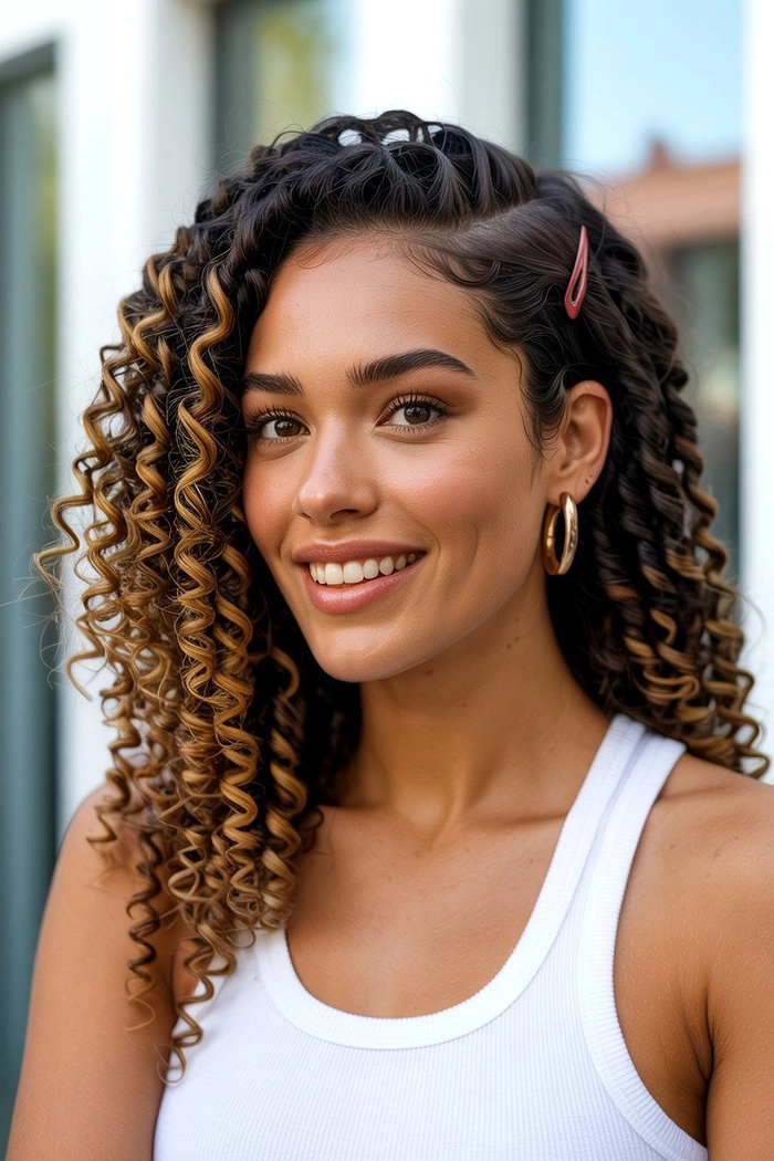 Glamorous side swept curls for Valentine's Day date night hairstyle