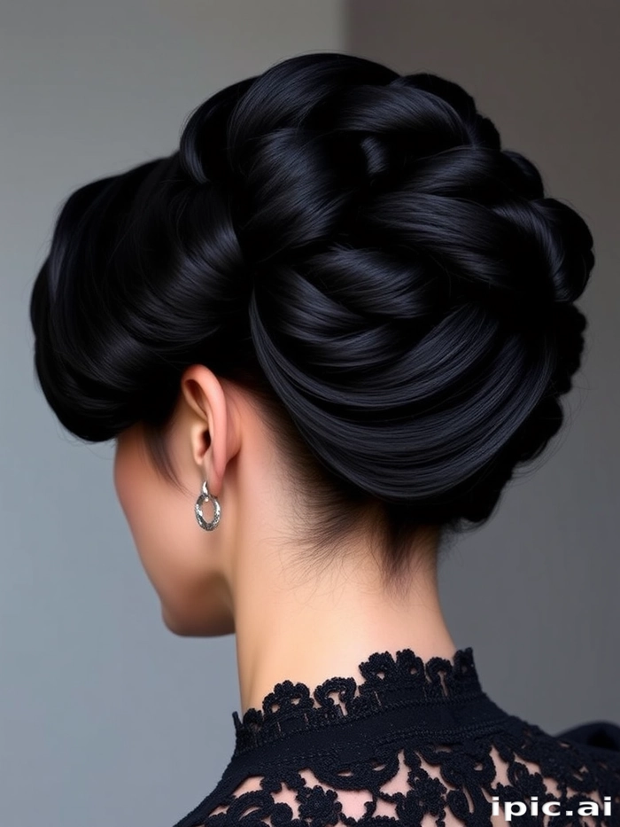Advanced evening updo with delicate twists and pearl accents for special occasions Intricate braided updo with sparkling hairpins for a romantic date night