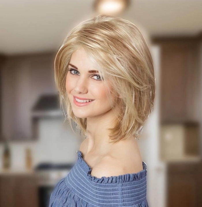 Elegant side swept bangs hairstyle perfect for a romantic date night