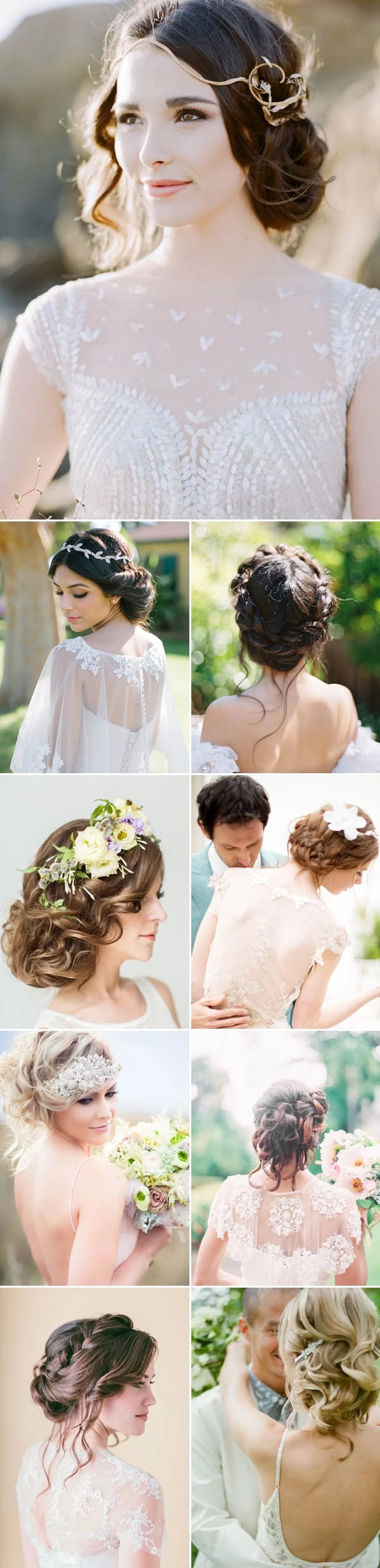 Romantic natural hair updo with soft curls and jeweled pins for evening wear