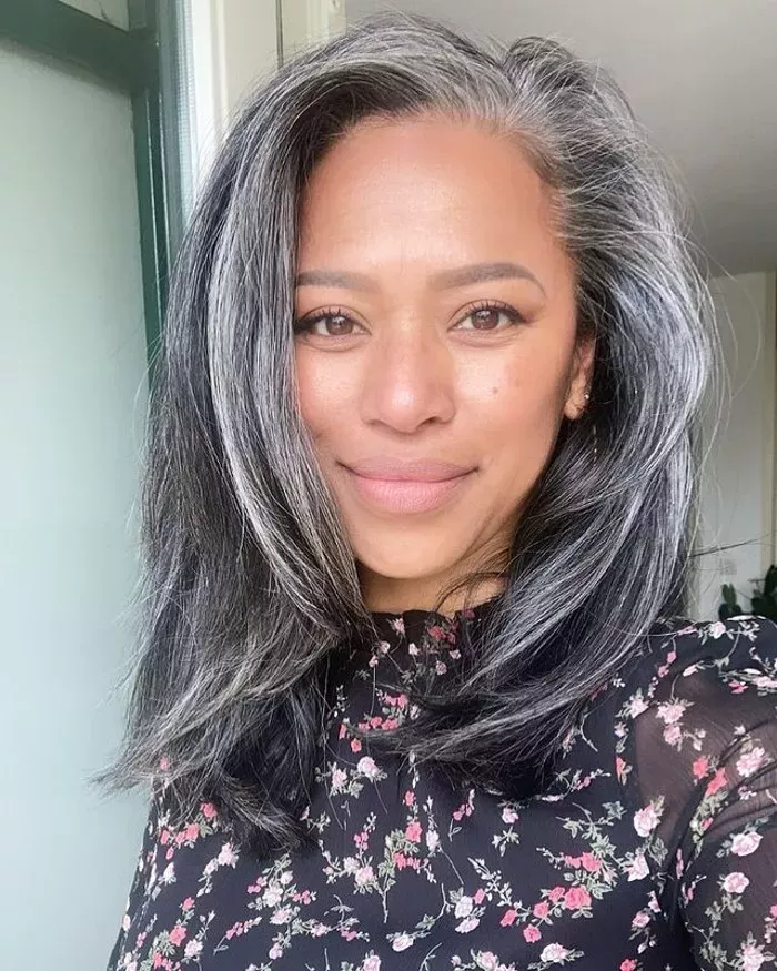 Sophisticated silver gray updo for a romantic evening