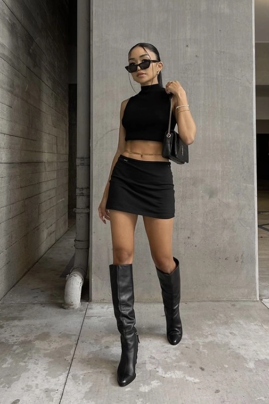 Edgy slicked back hair perfect for evening date nights