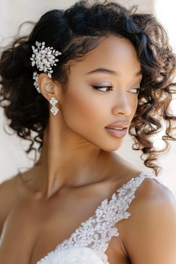 Glamorous Date Night Hair: Side Swept Curls for Valentine's Day - Image 6 Elegant side swept curls for a romantic Valentine's date night hairstyle