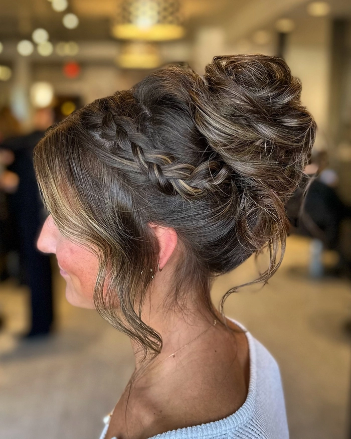 Date Night Updo with Soft Face-Framing Tendrils