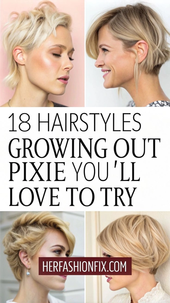 Woman with romantic soft waves and braided accent on a growing-out pixie cut