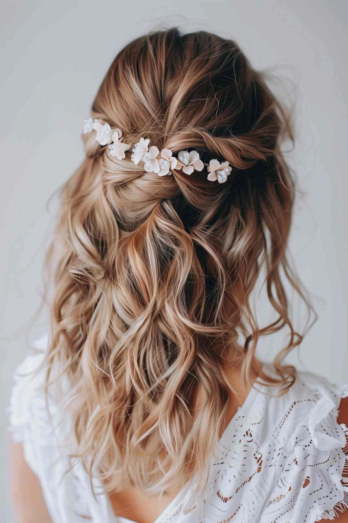 Medium length romantic curls perfect for an evening date night hairstyle