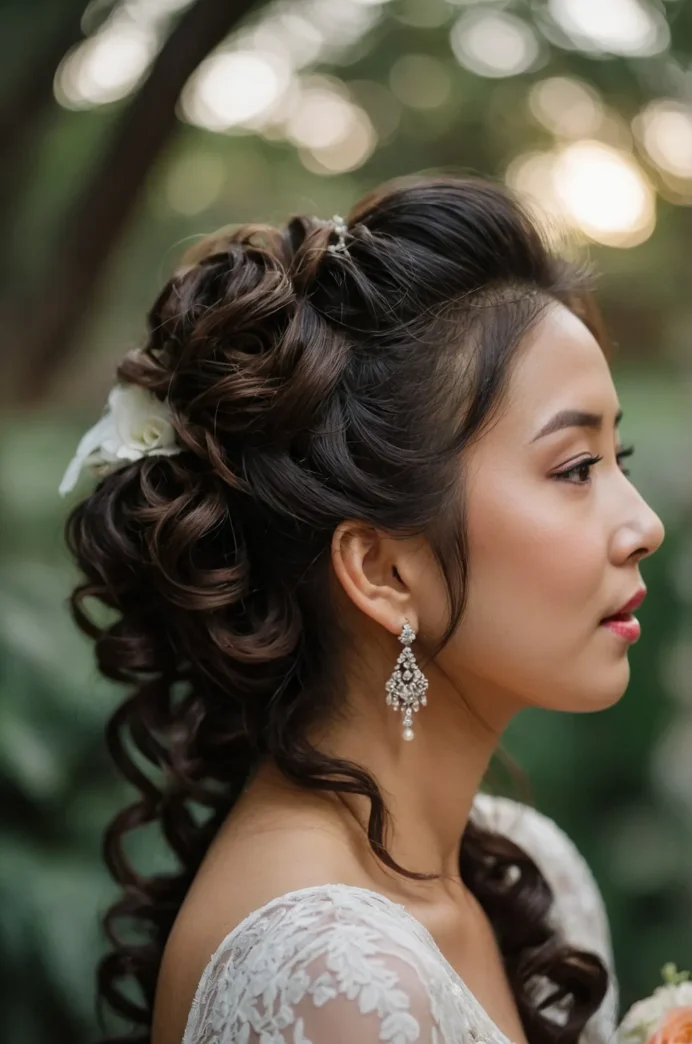 Sleek Asian evening updo with smooth finish for date night