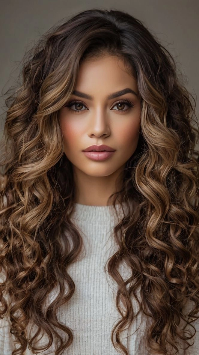 Date night blowout with voluminous textured Latina hair Voluminous Latina hair blowout styled for a glamorous date night