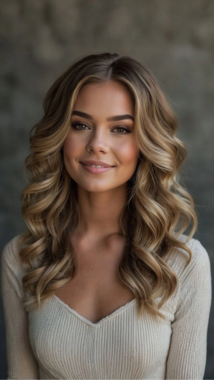 Medium length romantic curls for an evening date night look