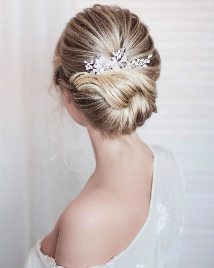Romantic natural hair updo styled for evening wear