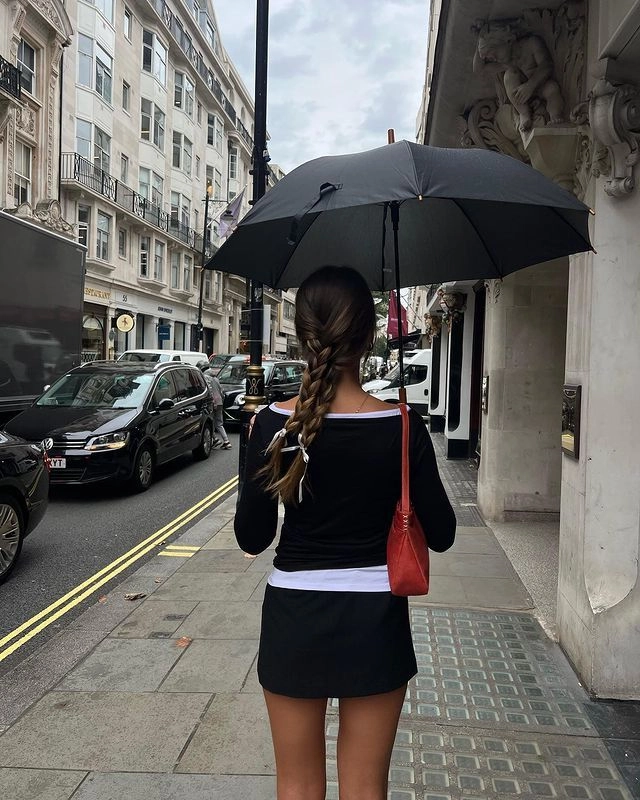 Humidity resistant date night hairstyles for romantic rainy evenings Woman with sleek humidity-proof updo smiling on rainy date night