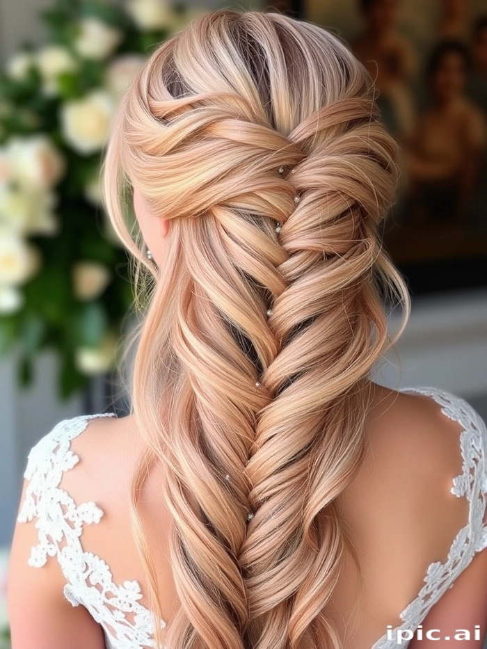 Romantic Braids with Gold Chains for Date Night