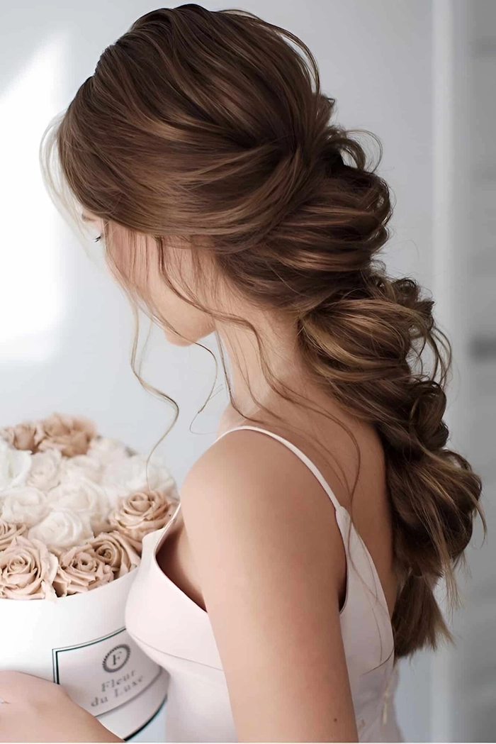 Date Night Hair image romantic braids featuring delicate gold chains image