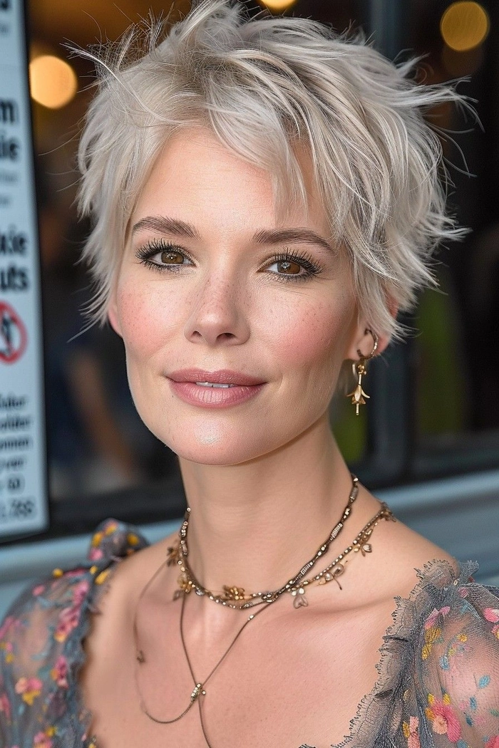 Romantic updo hairstyle for growing out a pixie cut perfect for date night
