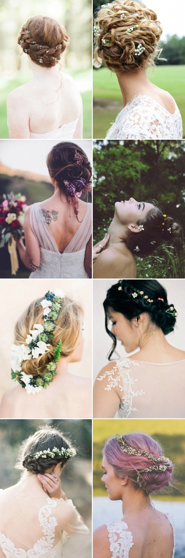 Elegant romantic updo featuring fresh flowers for a perfect date night look Romantic updo with delicate fresh flowers for a date night hairstyle
