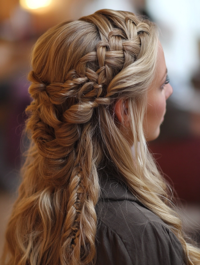 Elegant waterfall braid hair inspiration for romantic spring dates Romantic waterfall braids hairstyle for a spring date night look