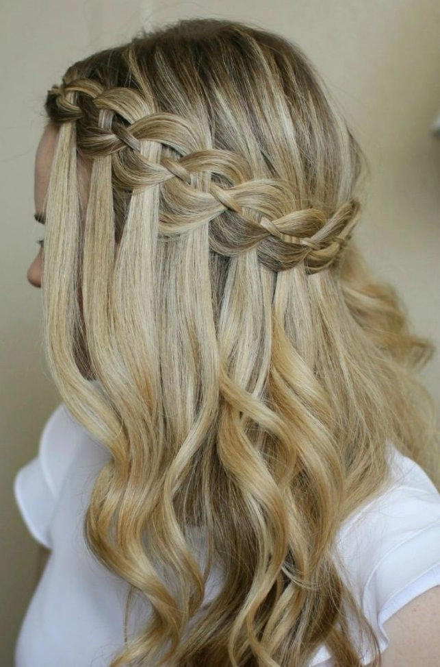 Spring date night with romantic waterfall braids Romantic waterfall braids hairstyle for a spring date