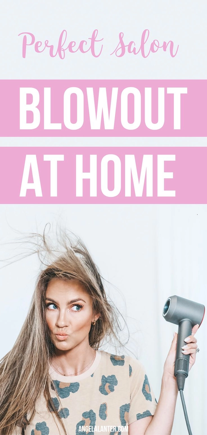 Master your own salon quality date night blowout with this at-home tutorial A woman styling her hair at home for a perfect date night blowout