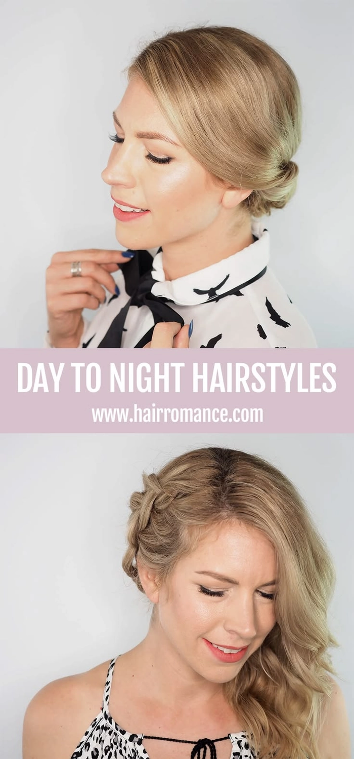 Woman styling second-day hair into elegant curls for date night