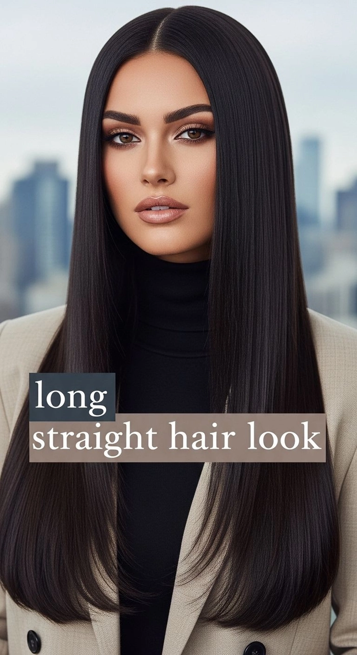 Sleek Middle Part Straight Hair for Date Night Dinner