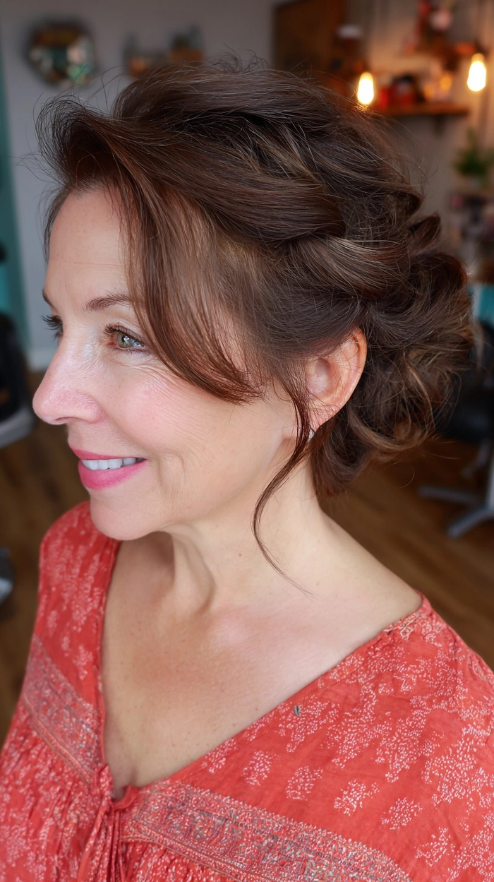 Date Night Hair: Soft Face Framing Tendrils with Updo Style Soft face-framing tendrils beautifully accent an elegant updo hairstyle for a romantic date night look