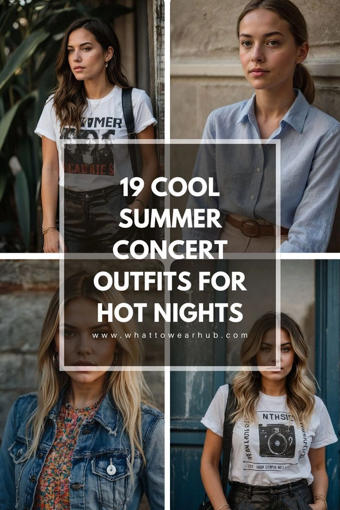 Summer concert date hairstyle with braided updo and floral accessories A woman with a braided updo hairstyle enjoying a summer outdoor concert date
