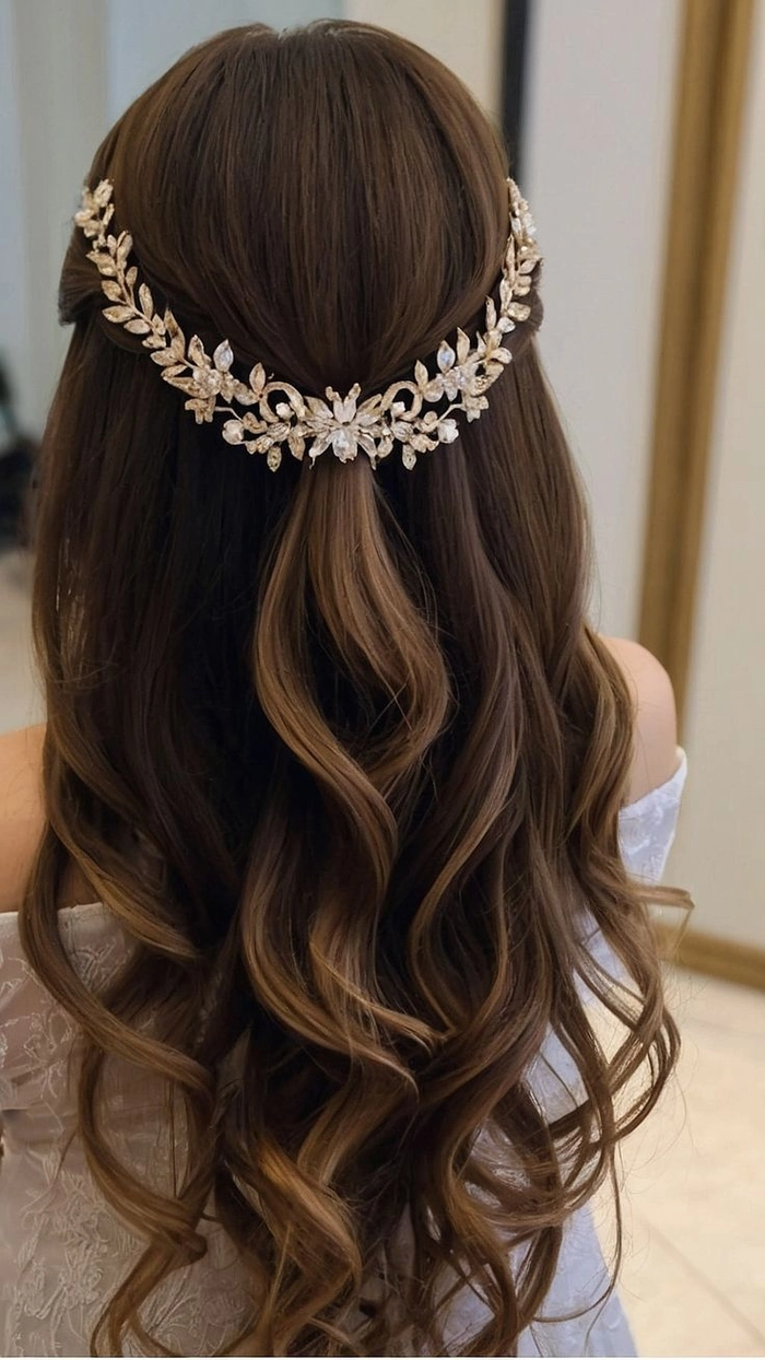 Elegant Date Night Hair Style for a Memorable Tenth Anniversary A sophisticated updo with soft waves for a tenth anniversary celebration