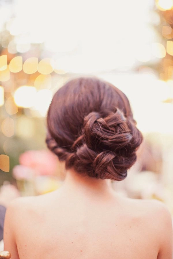 Effortless evening updo for thick hair, perfect for date night