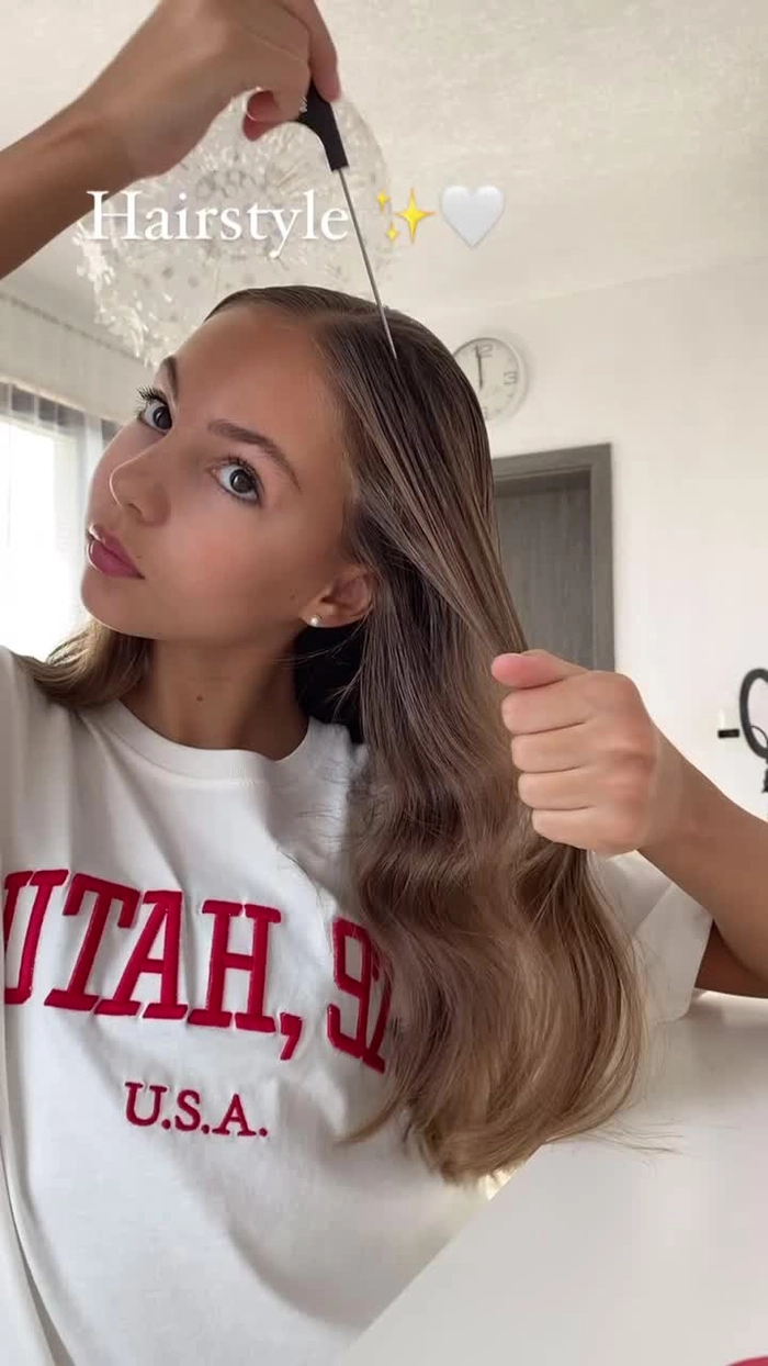 Effortless evening hairstyle for thick hair, perfect for a date night