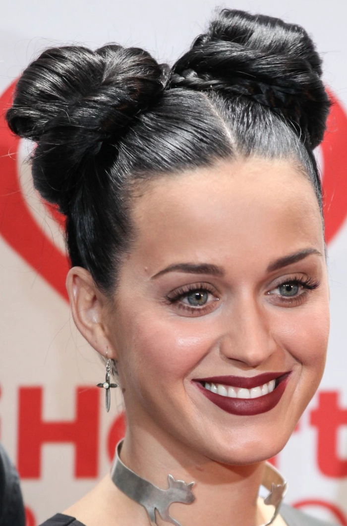 Elegant Valentine's hairstyle paired with red lipstick for a romantic date night look